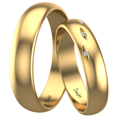 półokrągłe obrączki ślubne z żółtego złota