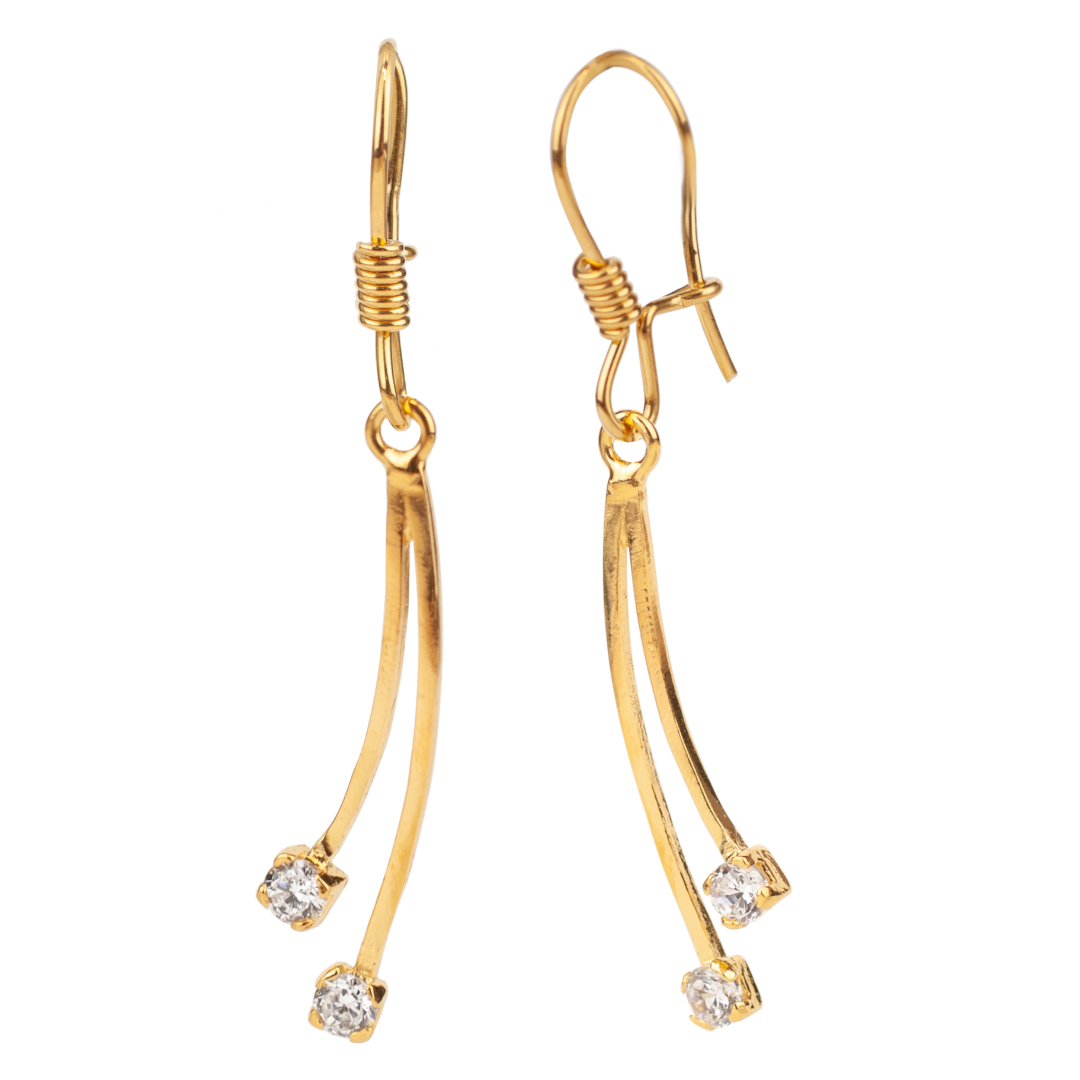 Komplet biżuterii z cyrkoniami z pozłacanego srebra próby 925 kolczyki i wisiorek KPL0700