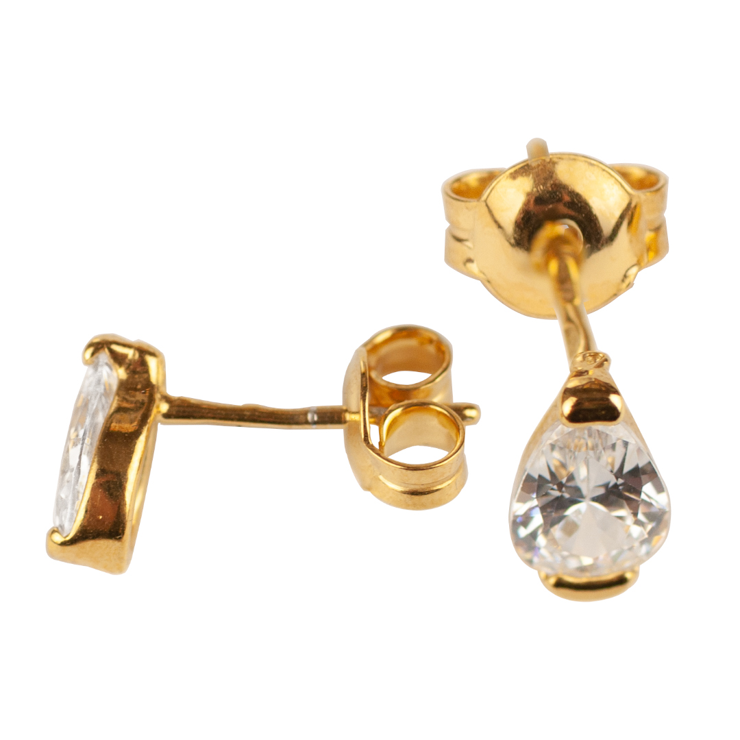 Komplet biżuterii z pozłacanego srebra 925 kolczyki i wisiorek łezki KPL0873