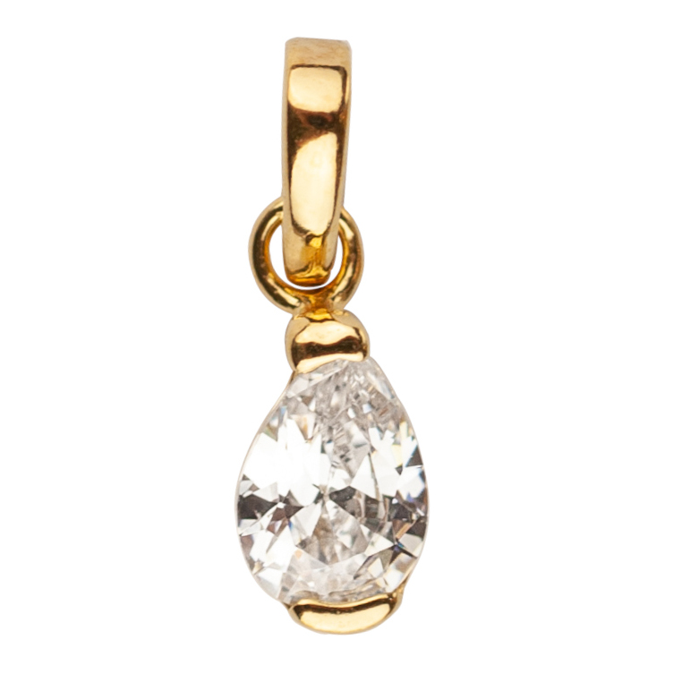 Komplet biżuterii z pozłacanego srebra 925 kolczyki i wisiorek łezki KPL0873